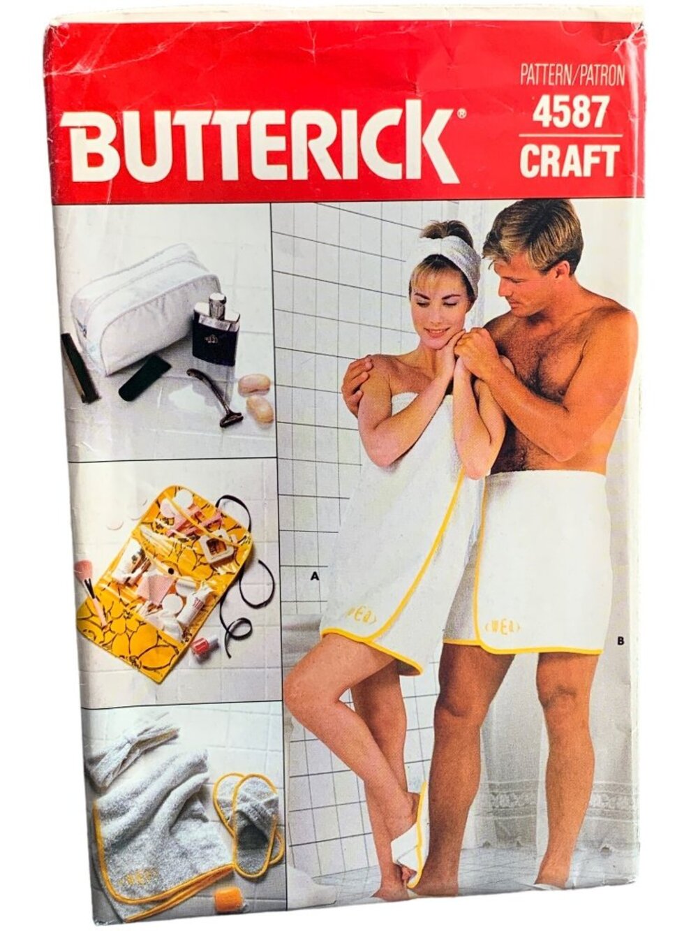 Butterick 4587 Pattern Bath Accessories Cover-Up Cosmetic Bag Bath Uncut